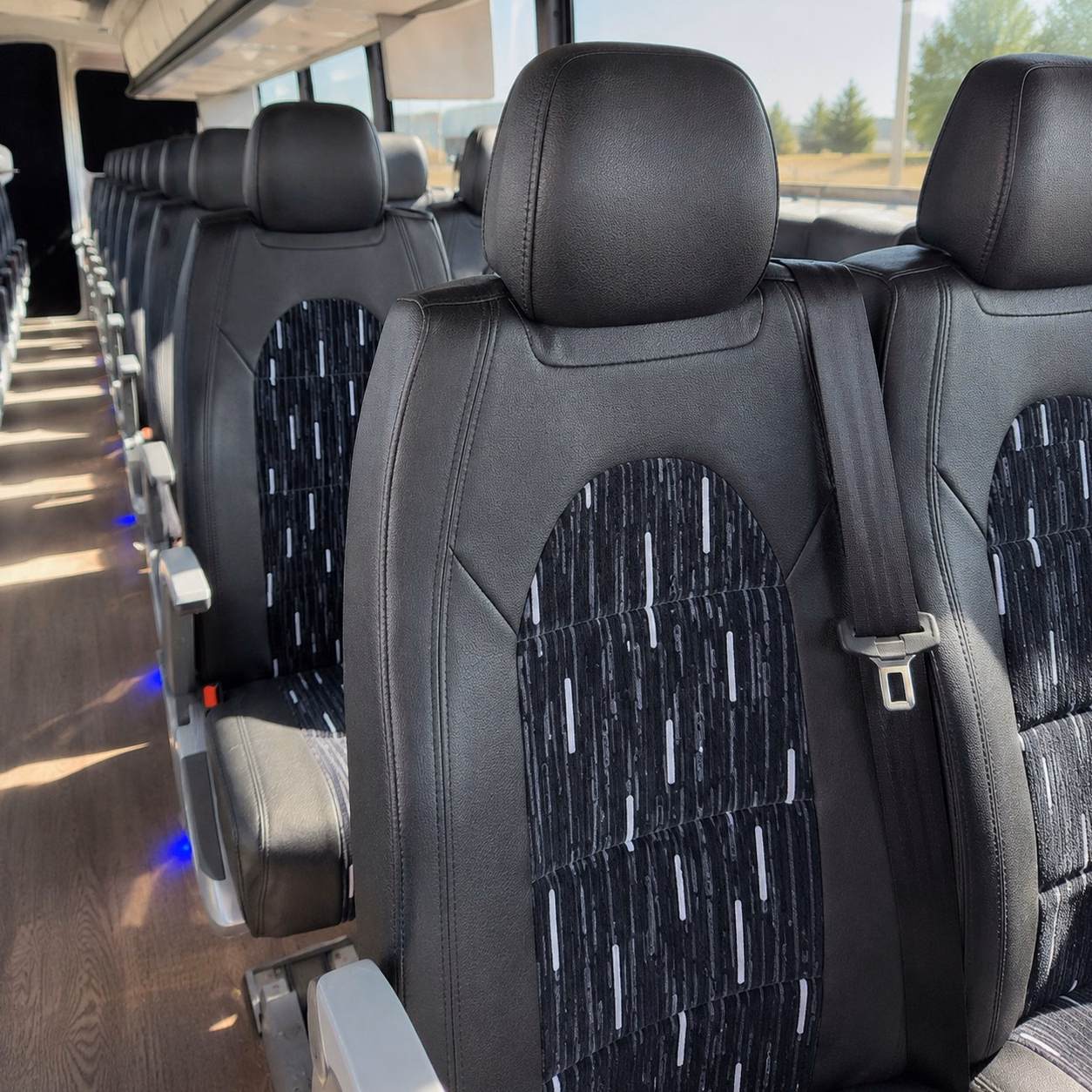 56 passenger charter bus interior