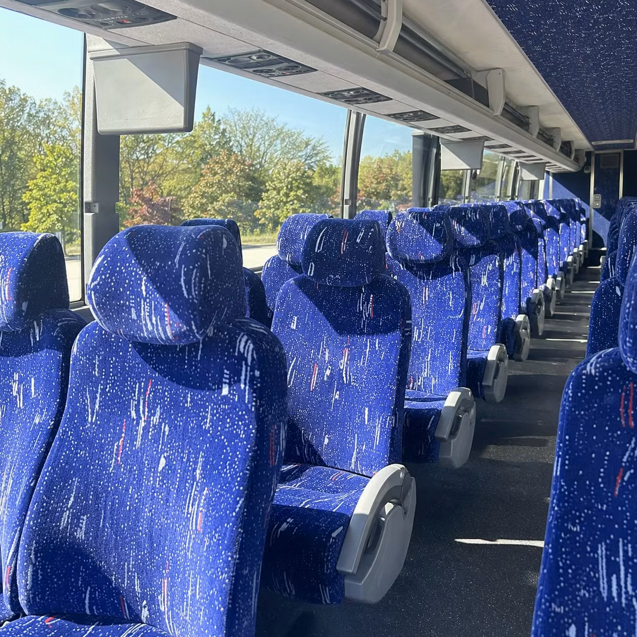 columbia charter bus rental interior